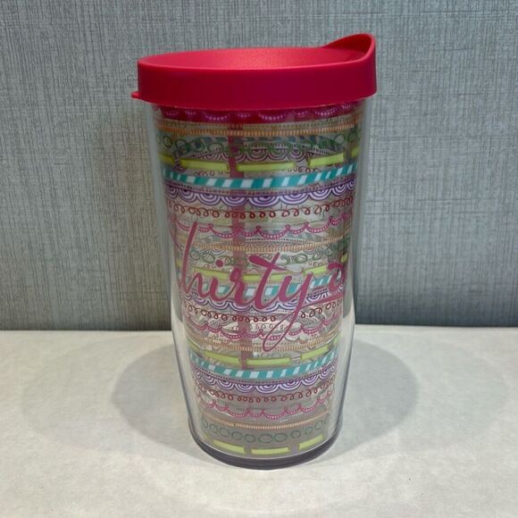 NEW Tervis for thirty-one Tumbler 16 oz Pink Lid Multi-Color Stripe Design - Picture 1 of 8